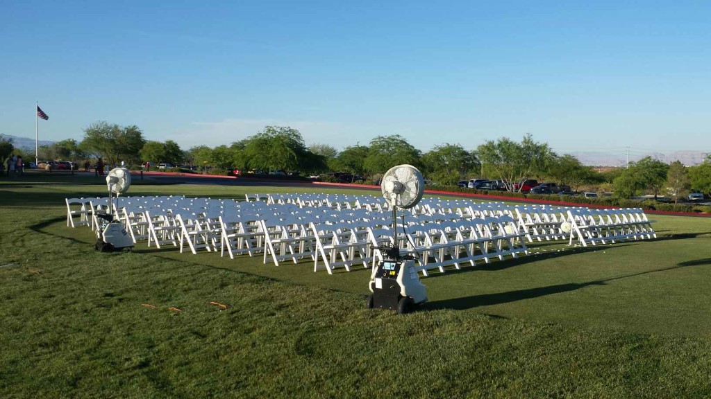 Keeping wedding guests very cool.